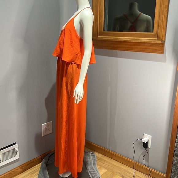 Zingara Orange Layered Look Maxi Dress Size 2 - Picture 3 of 6